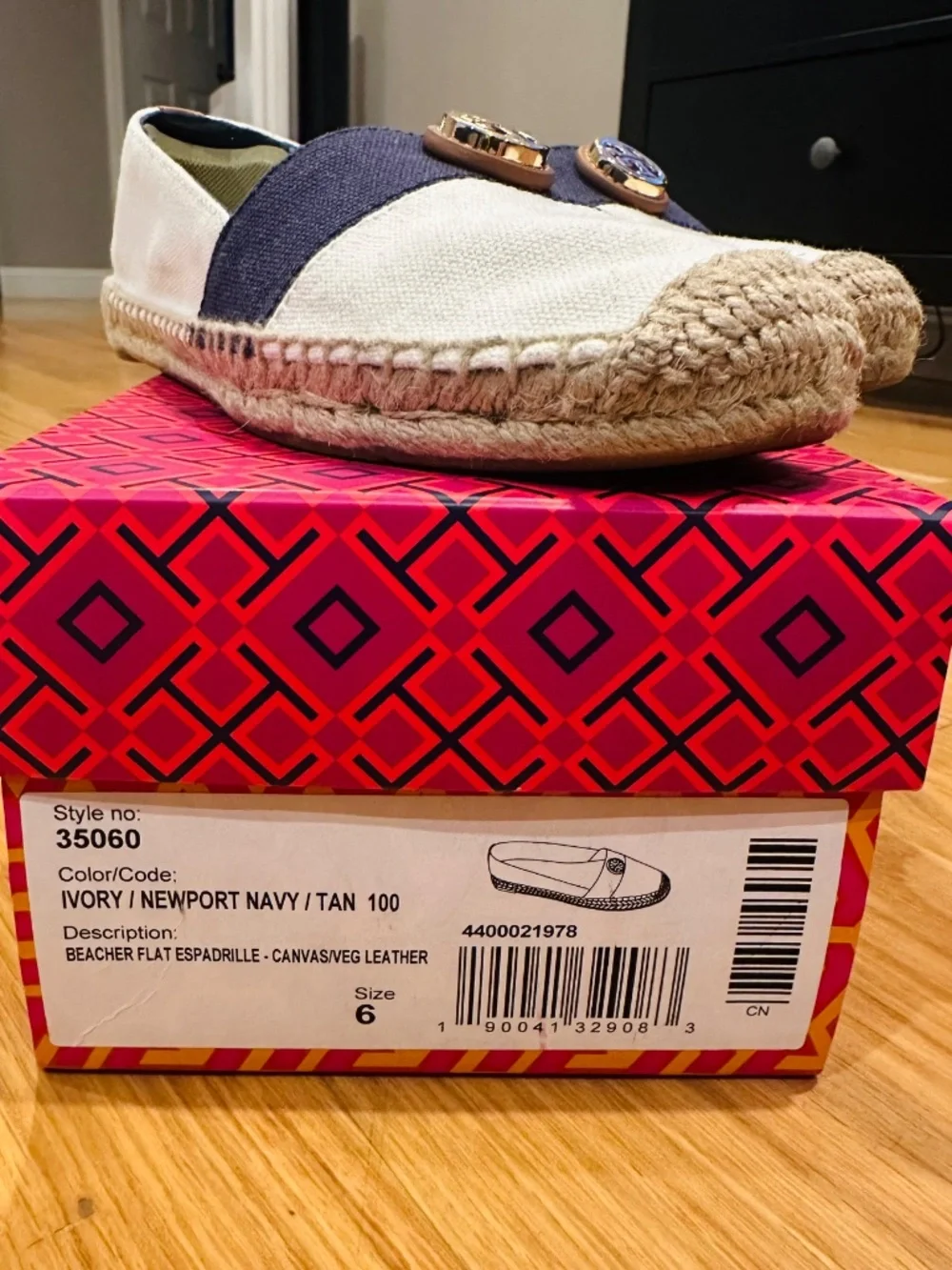 Tory Burch Beacher Canvas Espadrille Flats